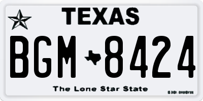 TX license plate BGM8424
