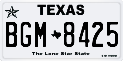 TX license plate BGM8425