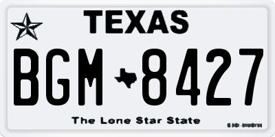 TX license plate BGM8427