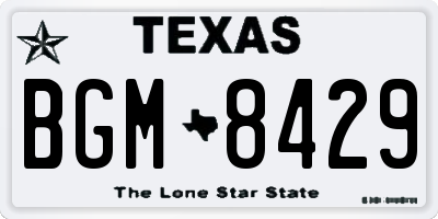 TX license plate BGM8429