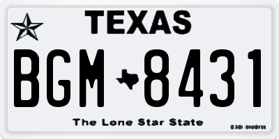 TX license plate BGM8431