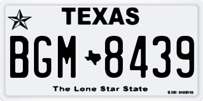 TX license plate BGM8439