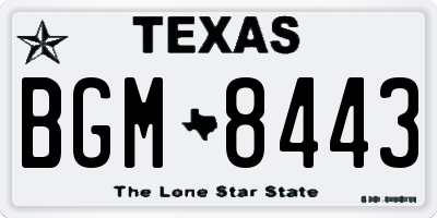 TX license plate BGM8443