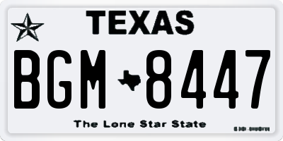 TX license plate BGM8447