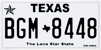 TX license plate BGM8448