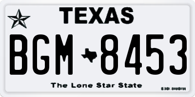 TX license plate BGM8453