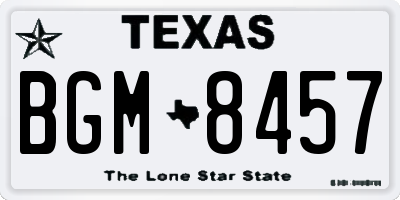 TX license plate BGM8457