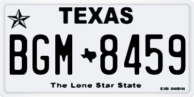 TX license plate BGM8459