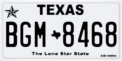 TX license plate BGM8468