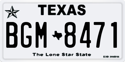 TX license plate BGM8471