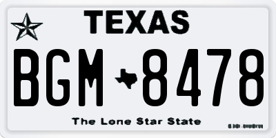 TX license plate BGM8478