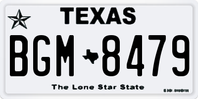 TX license plate BGM8479