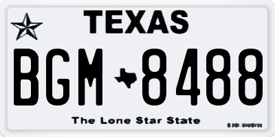 TX license plate BGM8488