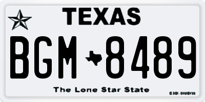 TX license plate BGM8489