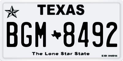 TX license plate BGM8492