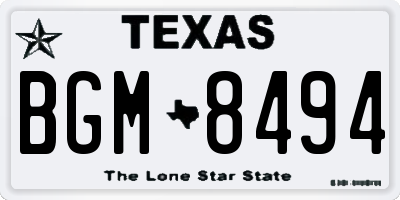 TX license plate BGM8494