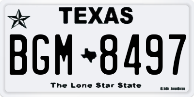 TX license plate BGM8497