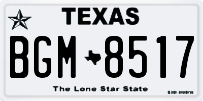 TX license plate BGM8517