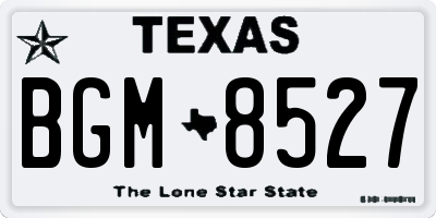 TX license plate BGM8527