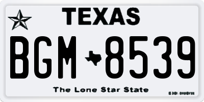 TX license plate BGM8539