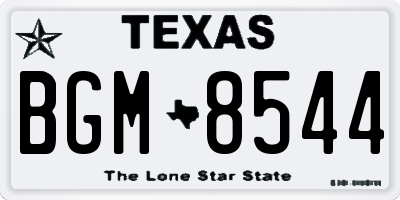 TX license plate BGM8544