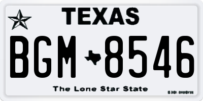 TX license plate BGM8546