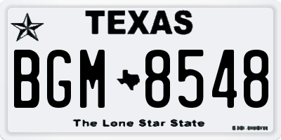 TX license plate BGM8548