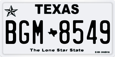 TX license plate BGM8549