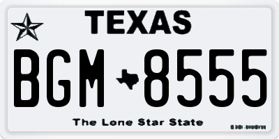 TX license plate BGM8555
