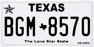TX license plate BGM8570