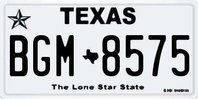 TX license plate BGM8575