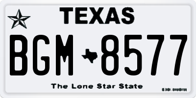 TX license plate BGM8577