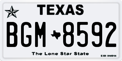 TX license plate BGM8592