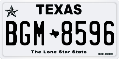 TX license plate BGM8596