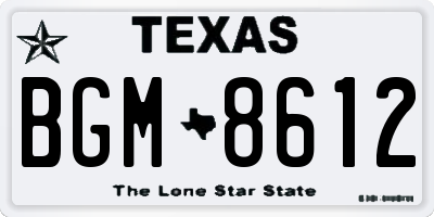 TX license plate BGM8612