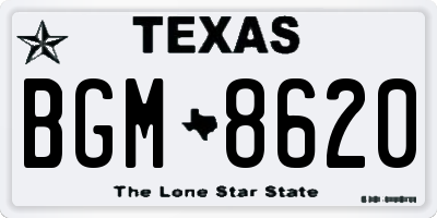 TX license plate BGM8620