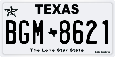 TX license plate BGM8621