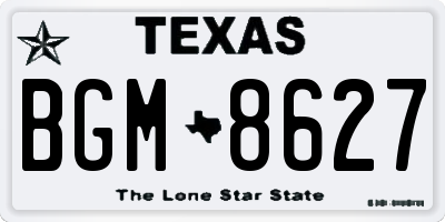 TX license plate BGM8627