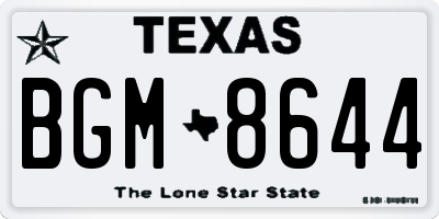 TX license plate BGM8644