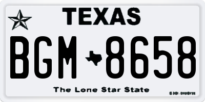 TX license plate BGM8658