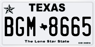TX license plate BGM8665