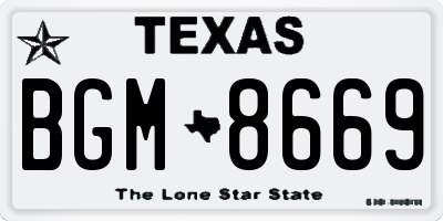 TX license plate BGM8669