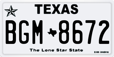 TX license plate BGM8672