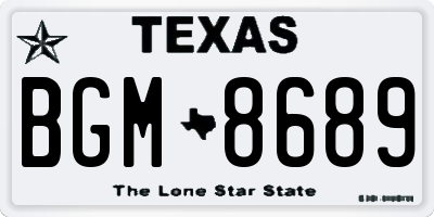 TX license plate BGM8689