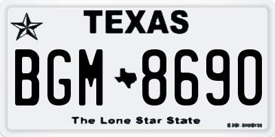 TX license plate BGM8690
