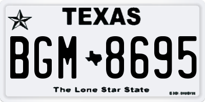 TX license plate BGM8695