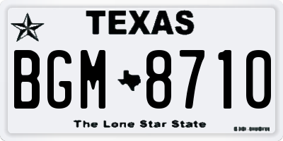 TX license plate BGM8710