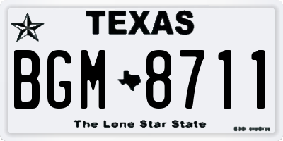 TX license plate BGM8711
