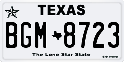 TX license plate BGM8723