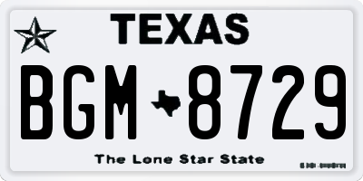 TX license plate BGM8729